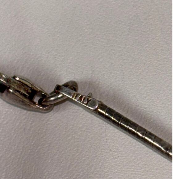 Sterling Silver Omega Chain Yellow Bead Wine Glass Charm Necklace 16" #64325 - Picture 4 of 6